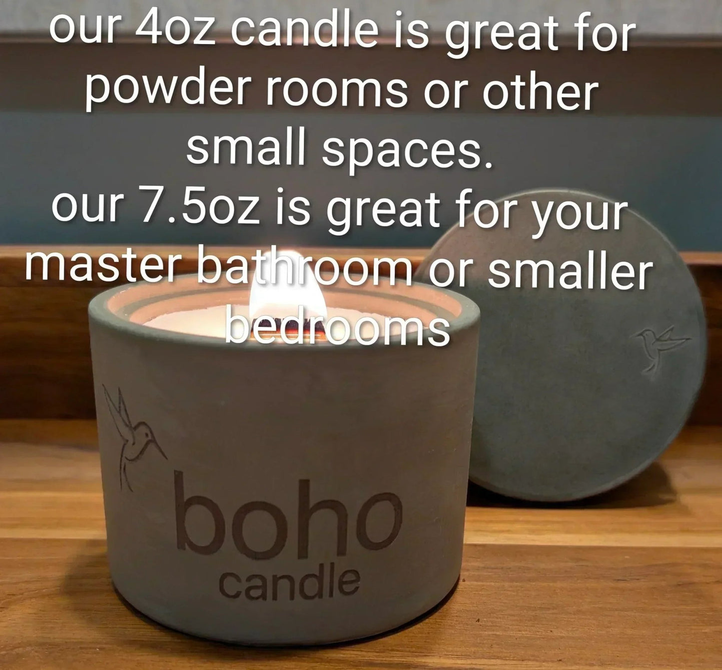 bourbon trail candle. bourbon butterscotch scent + refillable concrete vessel, wood wick - boho candle