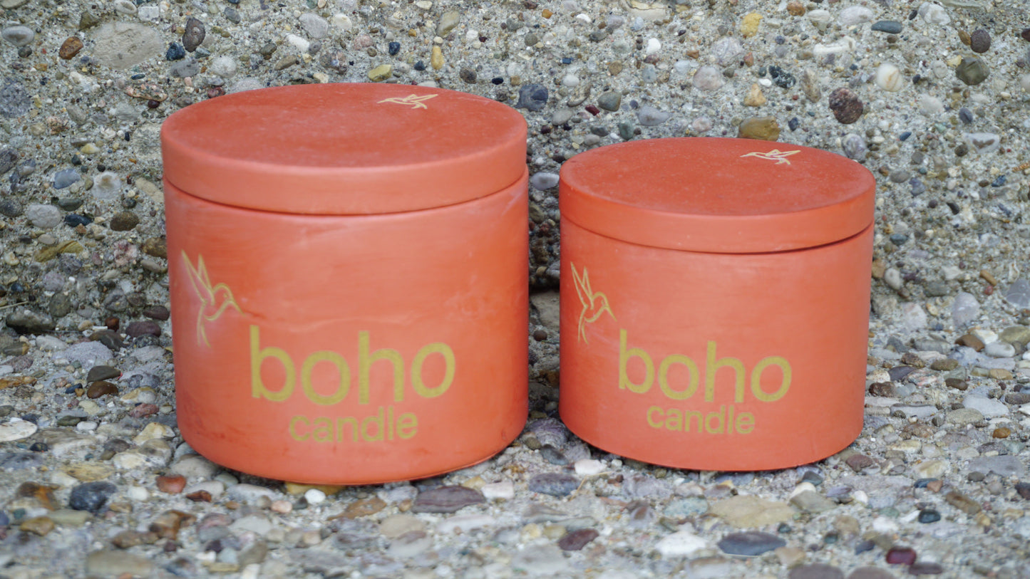 citrus muse candle + burnt orange refillable concrete vessel