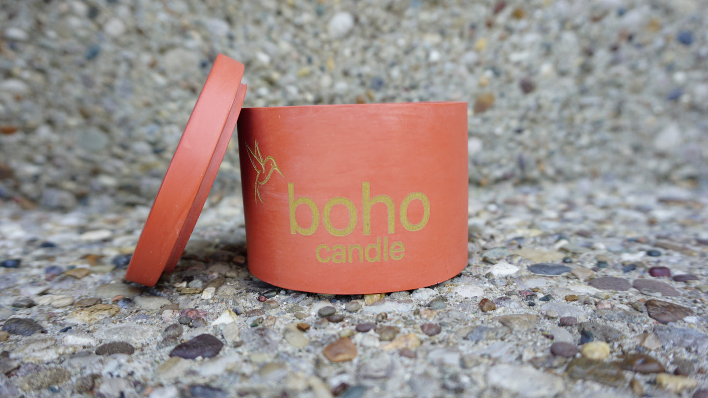 citrus muse candle + burnt orange refillable concrete vessel