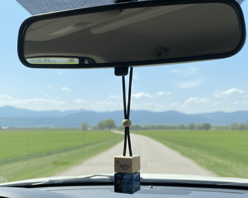 evergreen car diffuser - boho candle