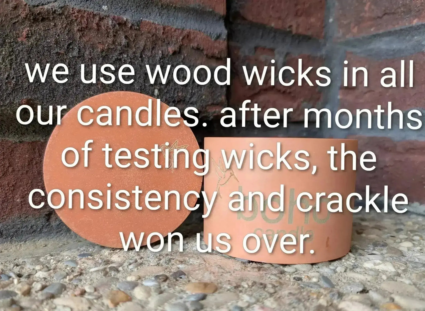 bourbon trail candle. bourbon butterscotch scent + refillable concrete vessel, wood wick - boho candle