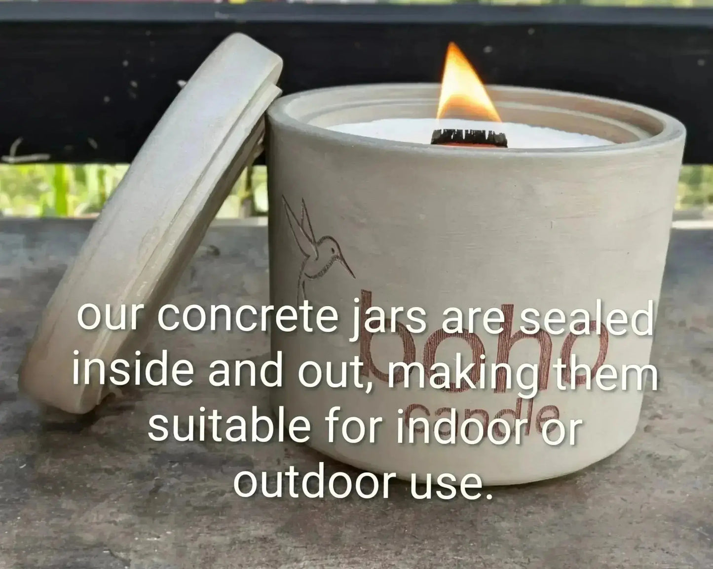 bourbon trail candle. bourbon butterscotch scent + refillable concrete vessel, wood wick - boho candle