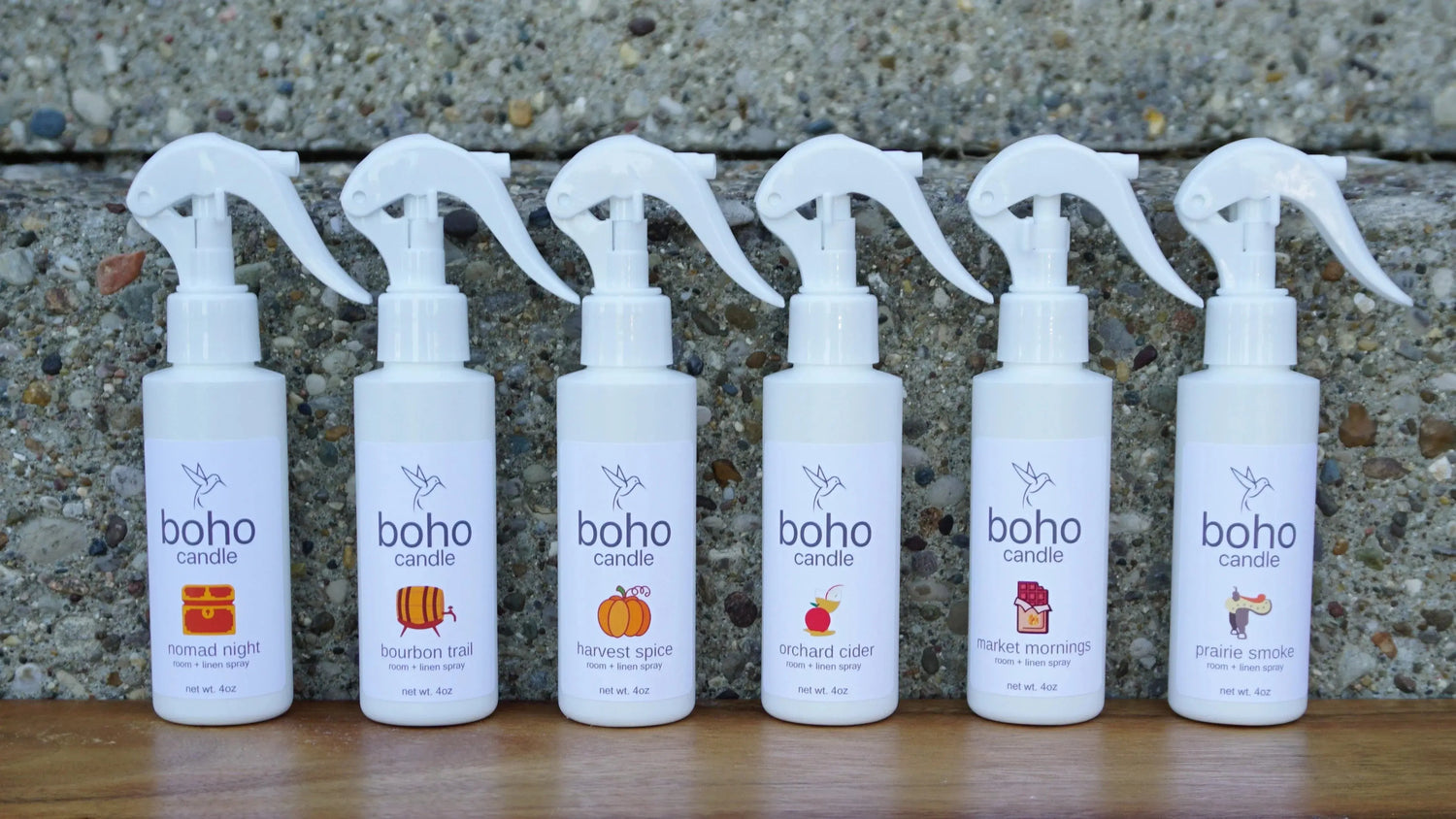 room + linen sprays - boho candle