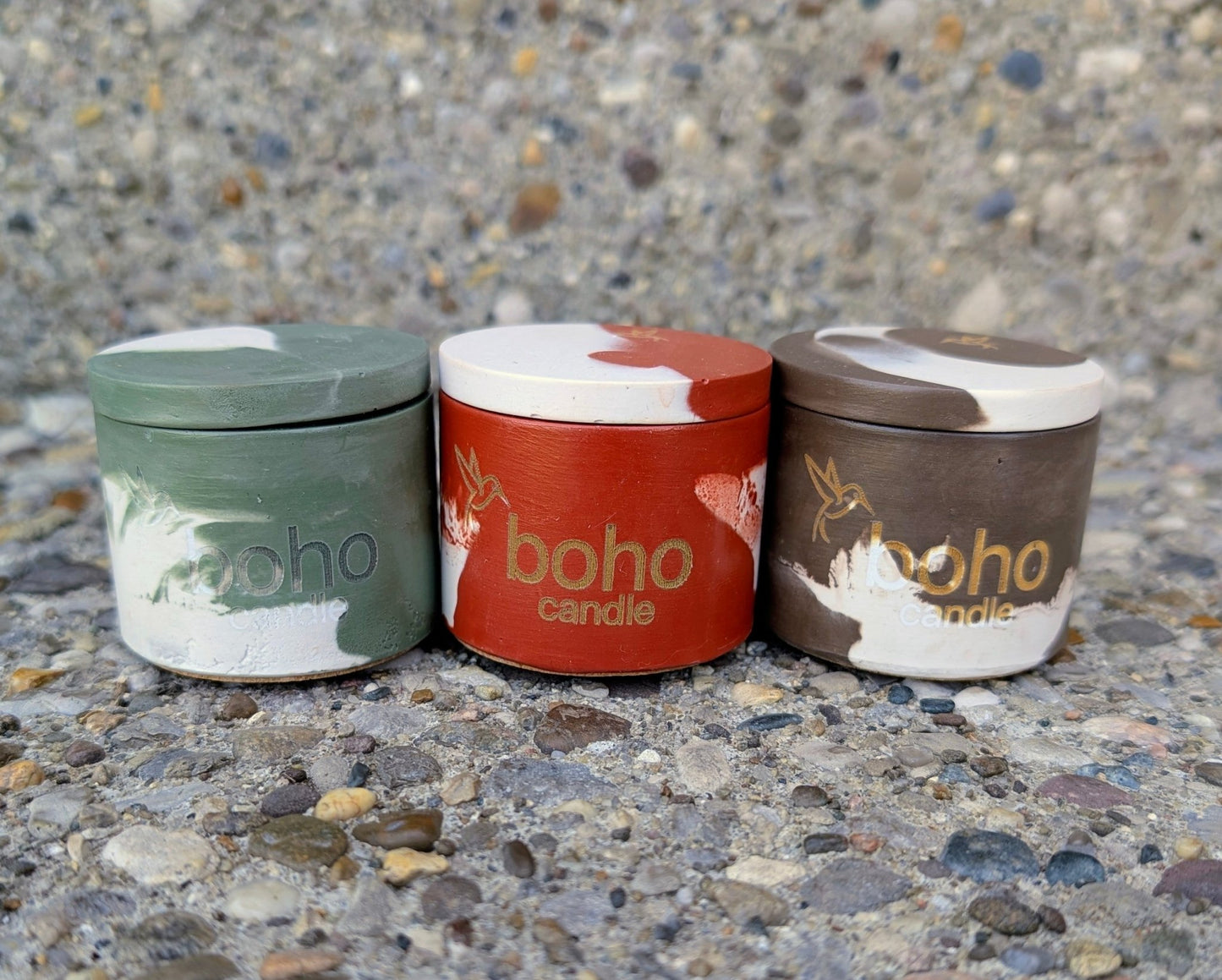 petite light set. choose your vessel color + tealight scent(box of 6) - boho candle