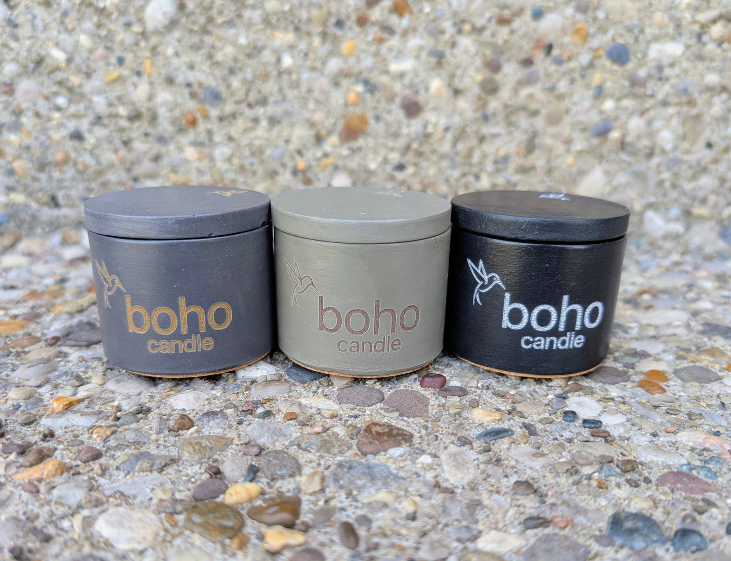petite light set. choose your vessel color + tealight scent(box of 6) - boho candle