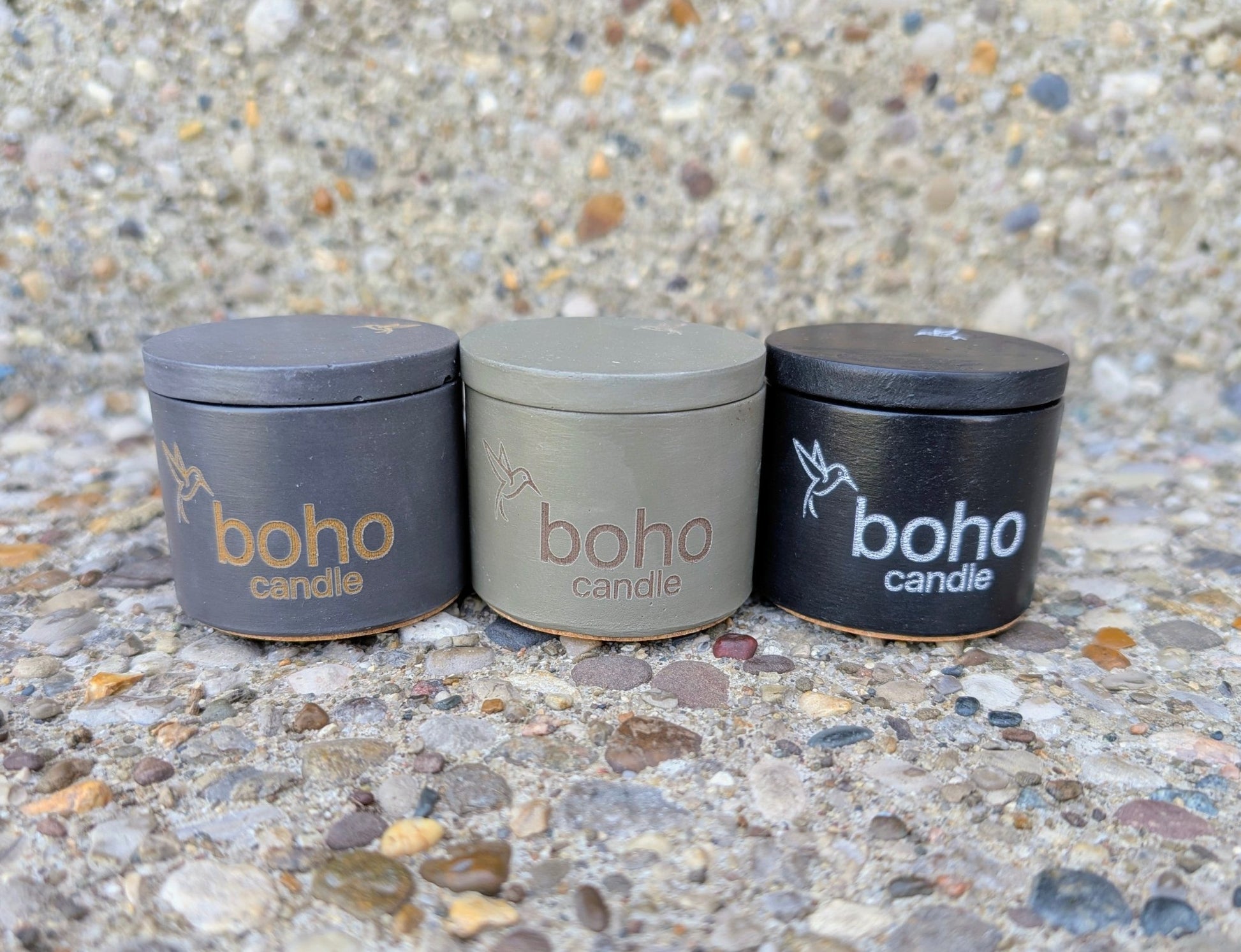 petite light set. choose your vessel color + tealight scent(box of 6) - boho candle