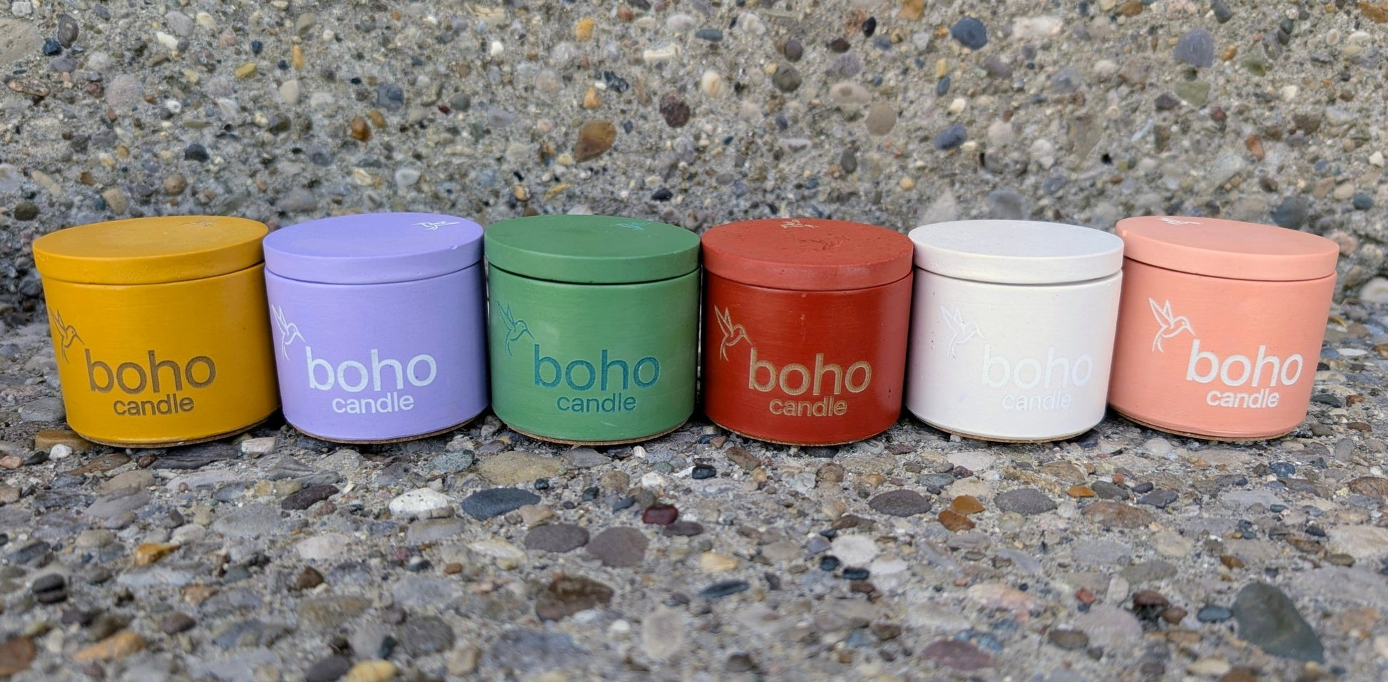 petite light set. choose your vessel color + tealight scent(box of 6) - boho candle