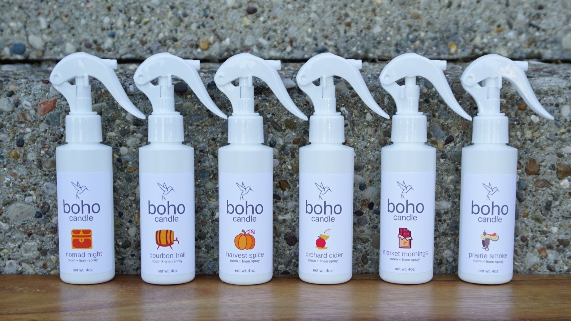 room + linen spray, choose your scent - boho candle