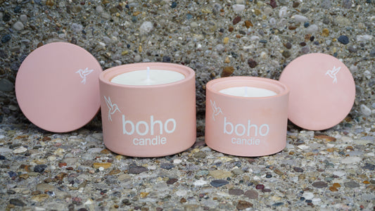 sugar mirage soy blend candle insert + soft pink refillable concrete vessel