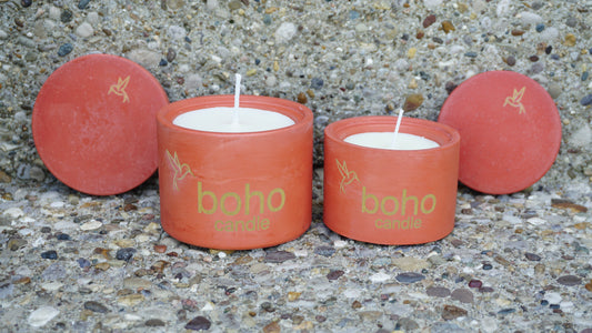 citrus muse candle + burnt orange refillable concrete vessel