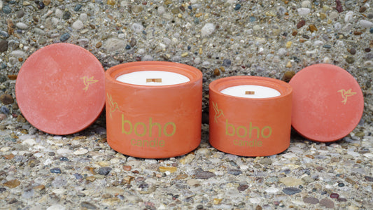 citrus muse candle + burnt orange refillable concrete vessel-available spring 2026!