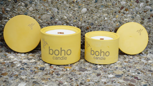 limon sun candle + yellow refillable concrete vessel-available spring 2026!
