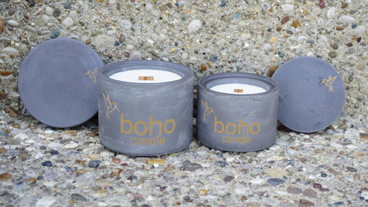 prairie smoke candle + charcoal refillable concrete vessel