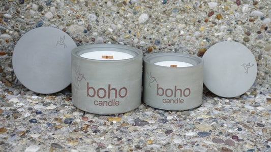 nomad night candle + green slate refillable concrete vessel