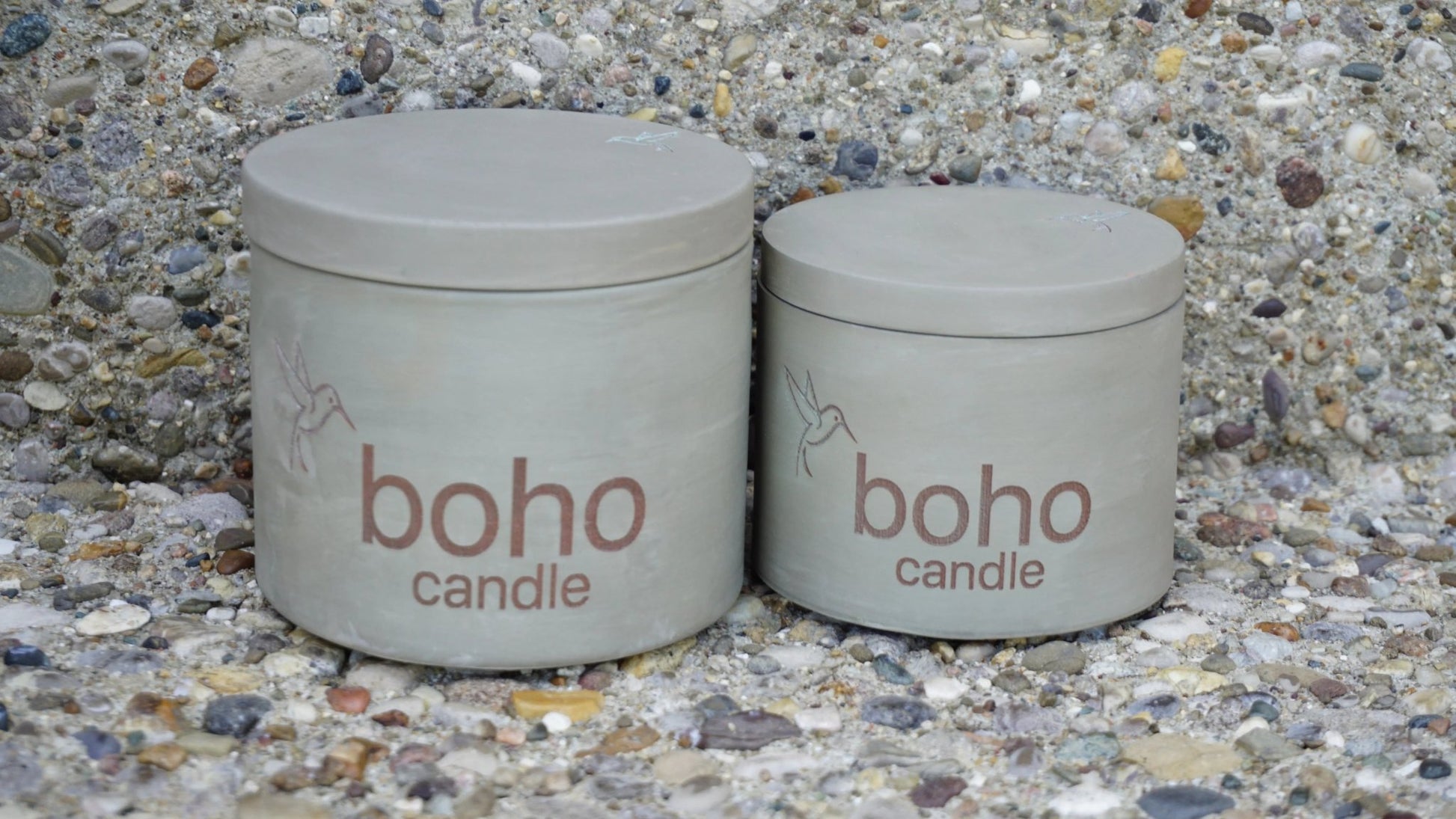 nomad night candle. bergamot cedar musk scent + refillable concrete vessel, wood wick - boho candle