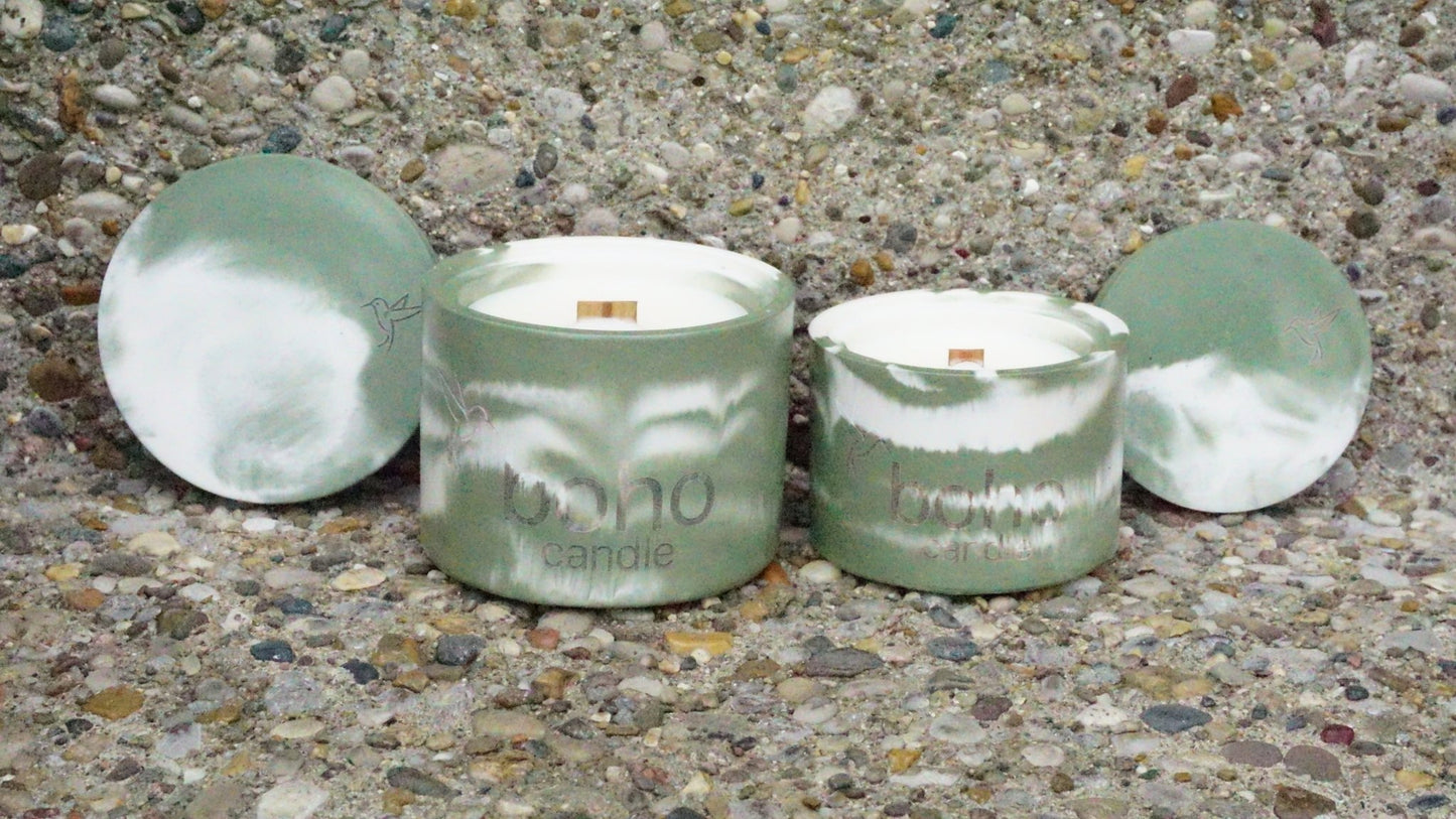 evergreen candle - boho candle