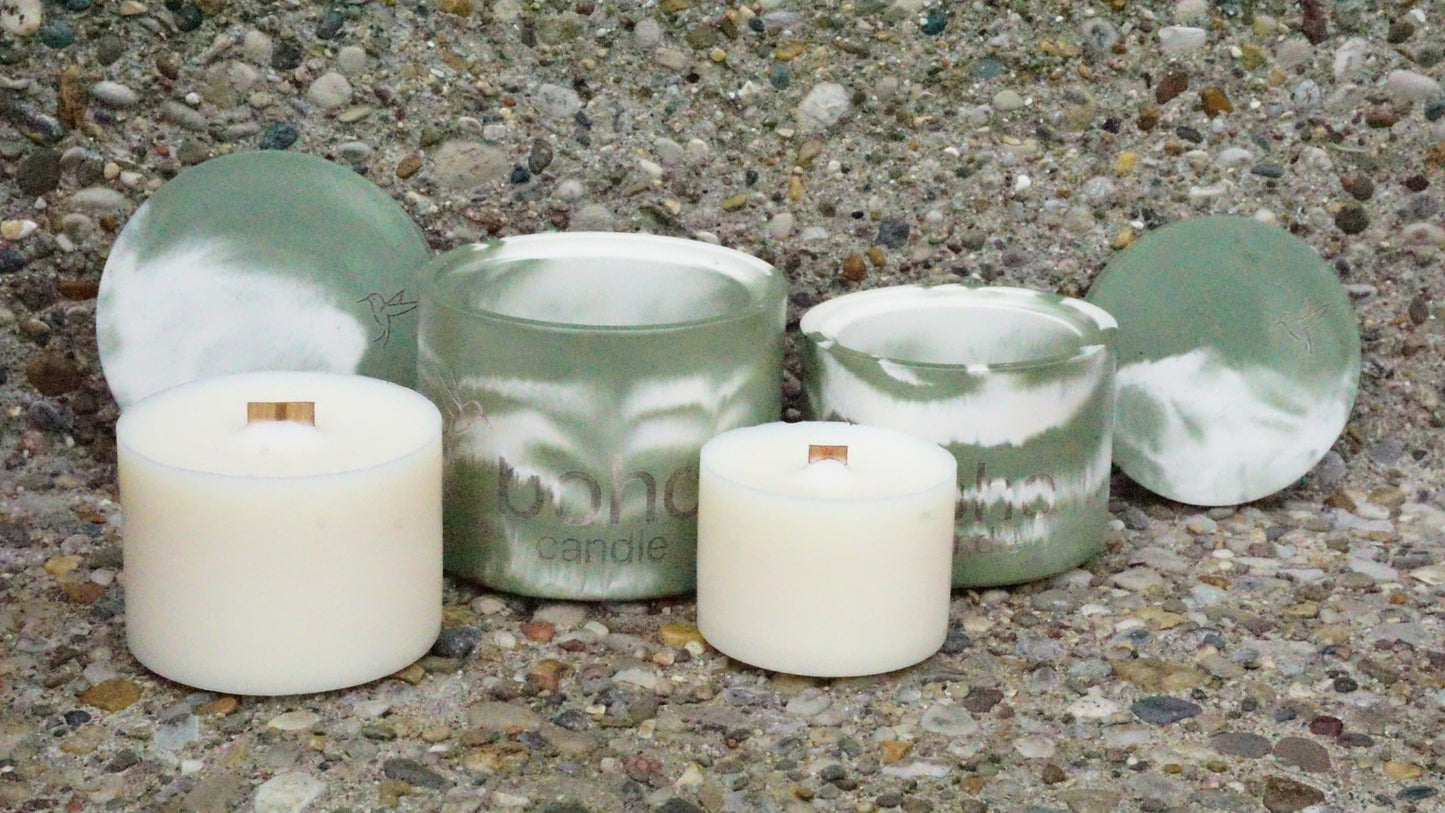 evergreen candle - boho candle