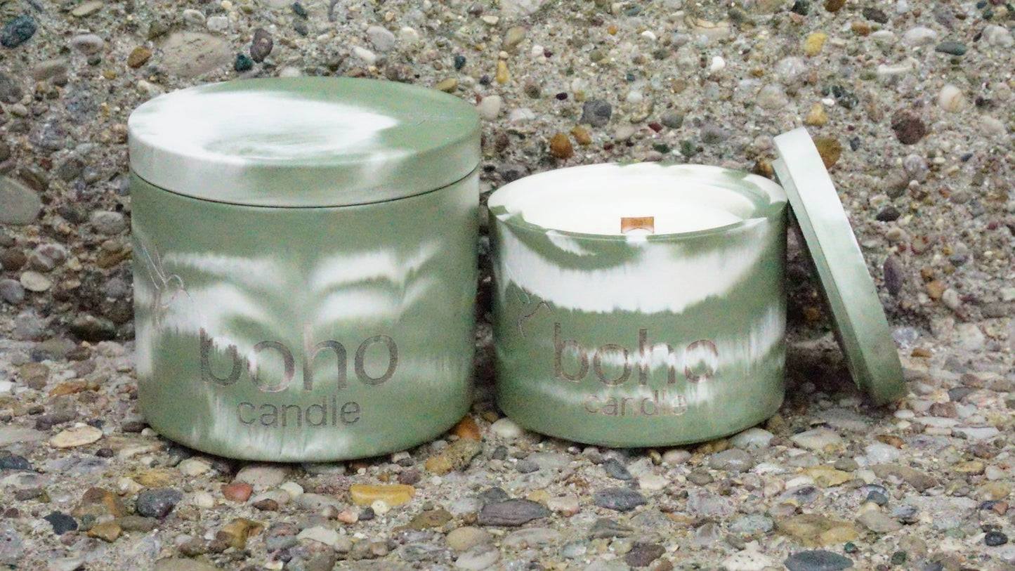 evergreen candle - boho candle